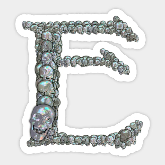 Tahitian Pearl Skull Monogram E Sticker by dinaaaaaah